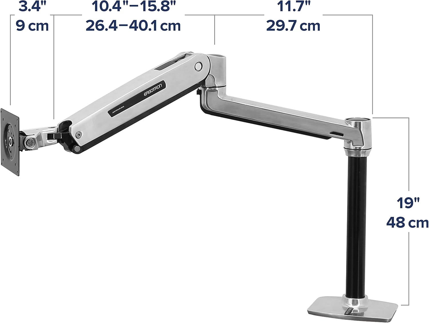 Polished Aluminum Single Monitor Arm F498031