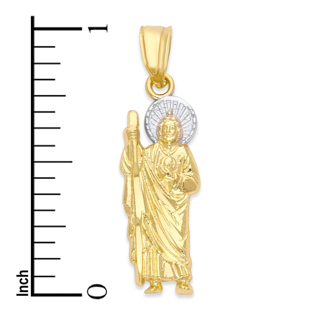14k Two Tone Gold Saint Jude Pendant H787