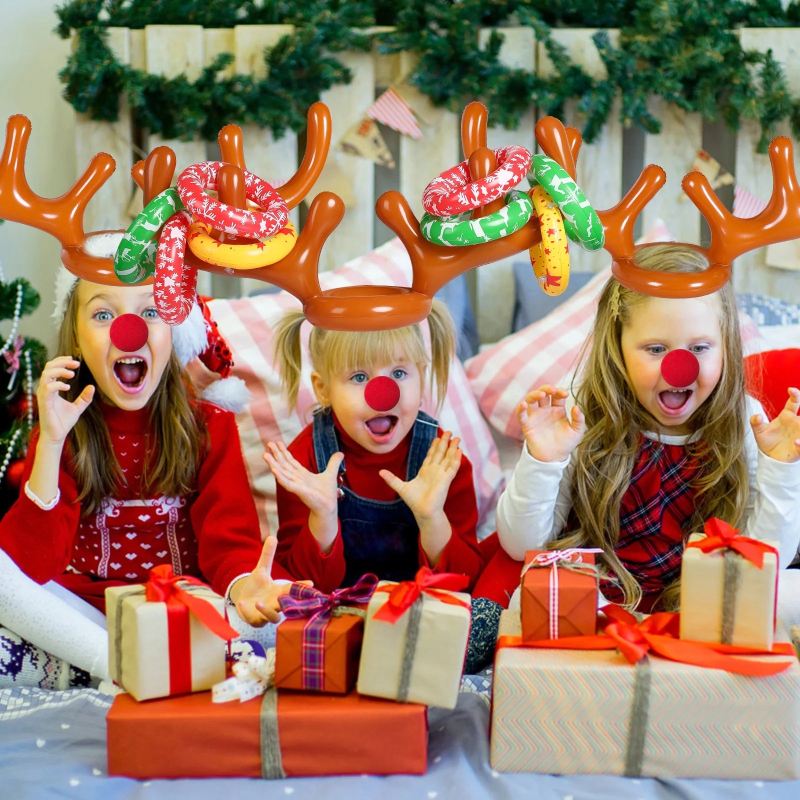 Inflatable Reindeer Antler Ring Toss Game O6174