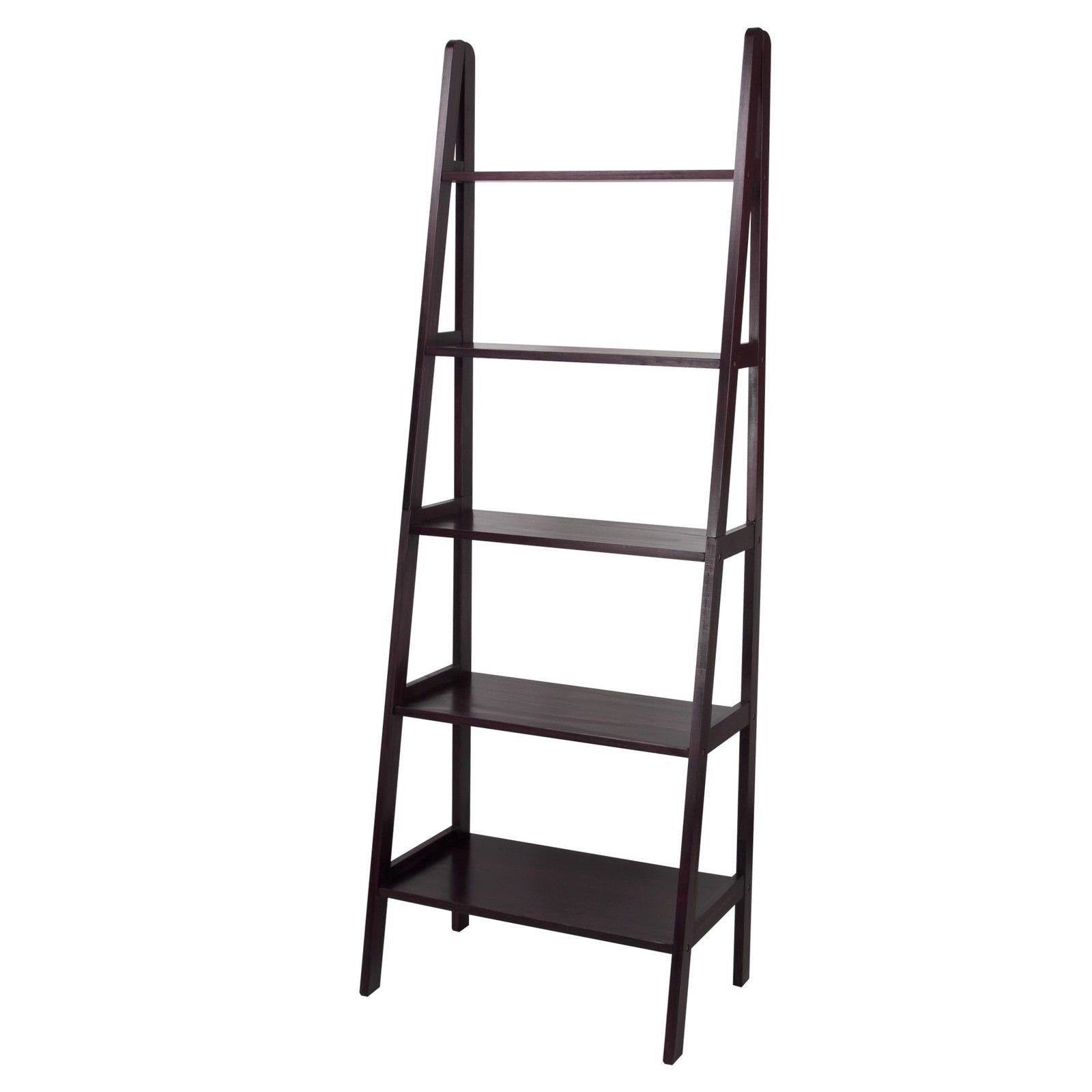 5 Shelf Ladder Bookcase Espresso E505640