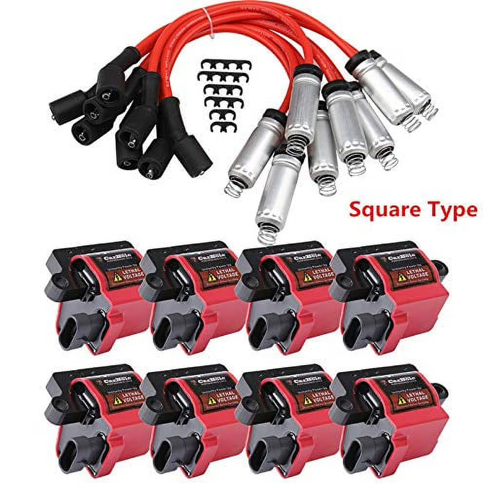 Set of 8 Ignition Coil Pack + 8 Pcs 8mm Spark Plug Wires C7130
