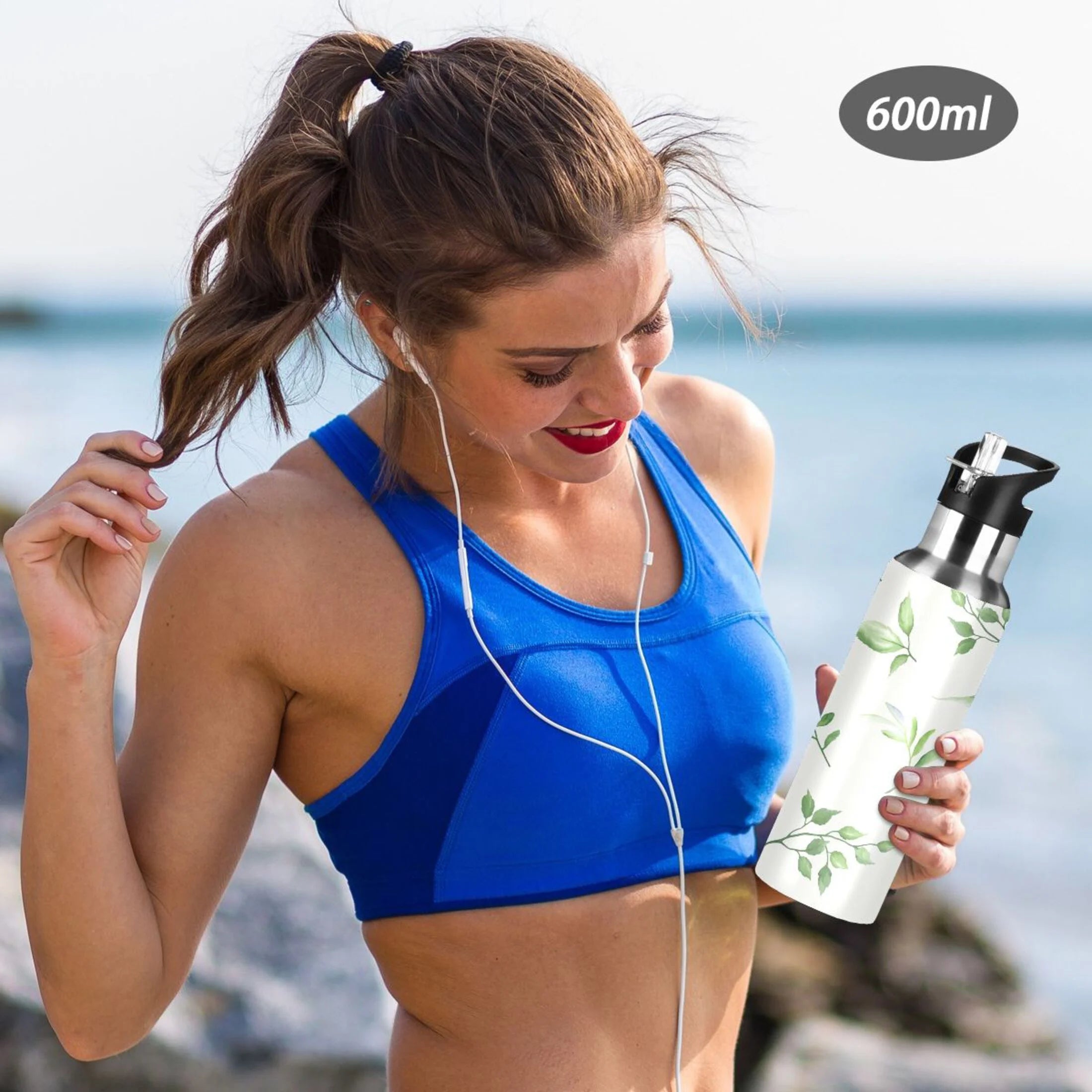 20 OZ Vacuum Insulated Stainless Steel Water Bottle with Straw Lid F86650