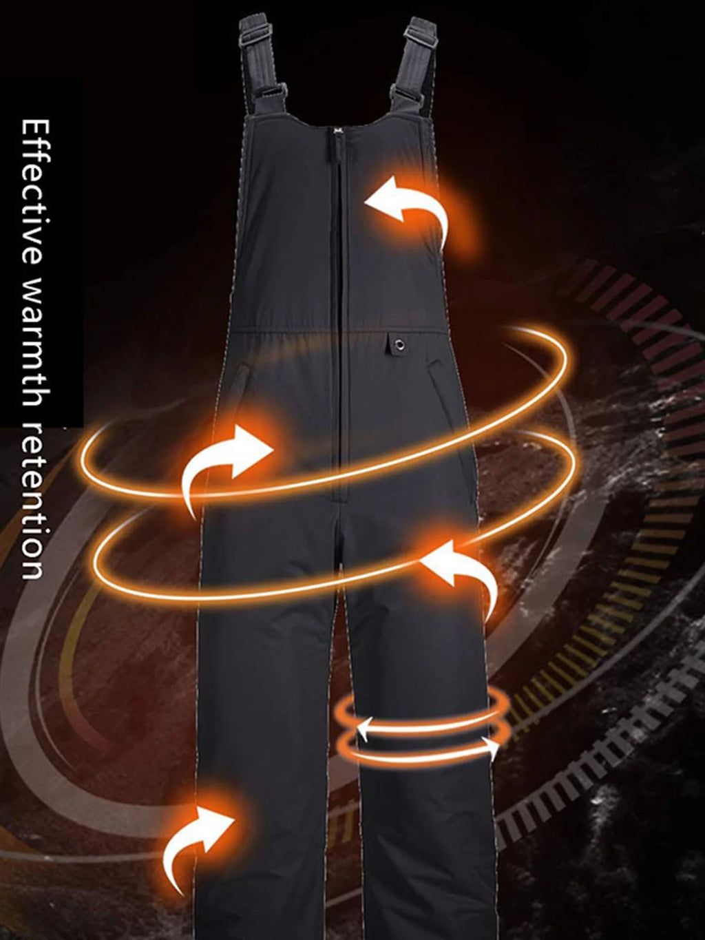 Waterproof Insulated Ski Bibs Overalls with Pockets Q379