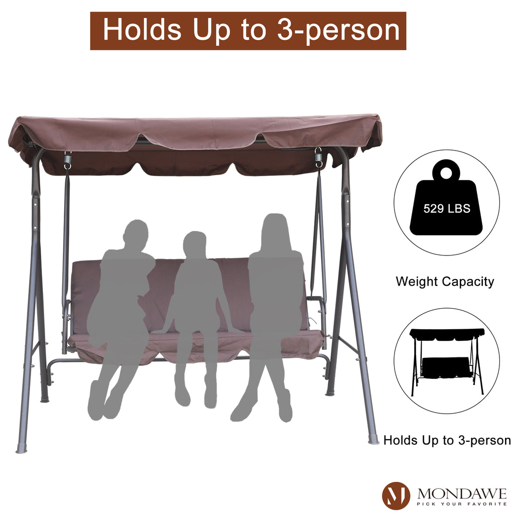 Freestanding Patio Swing Chair with Canopy V7357