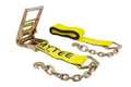 4 in. x 30 ft. Ratchet Strap with Chain Anchor 5400 lbs WLL I792