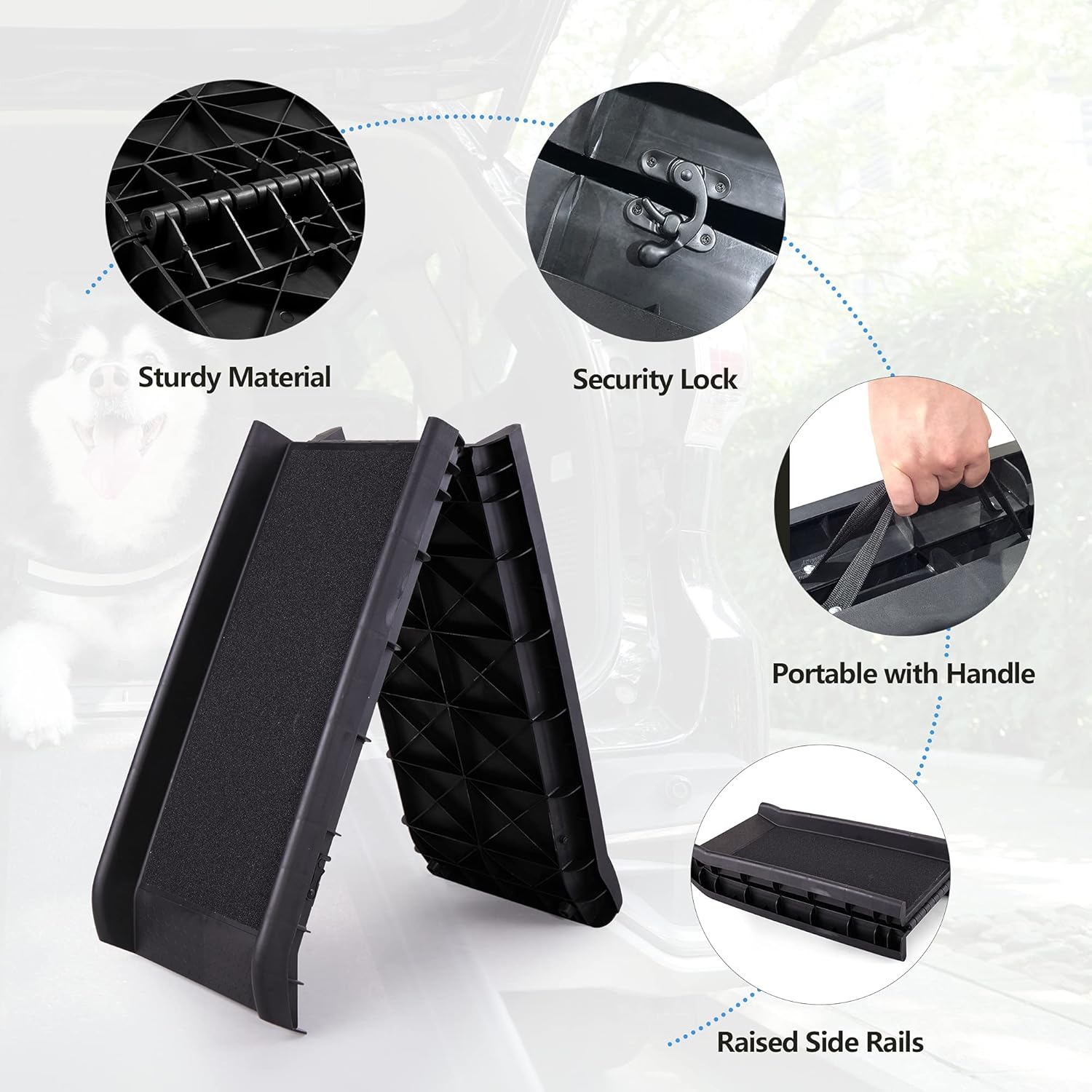 Heavy Duty Portable Folding Dog Ramp for SUV, Truck, Car, Non-Slip H621159