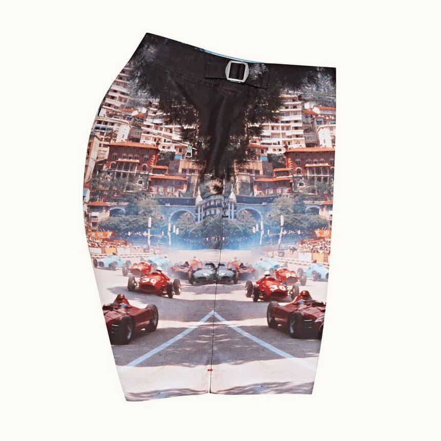 Blue Photographic Swim Trunks V486