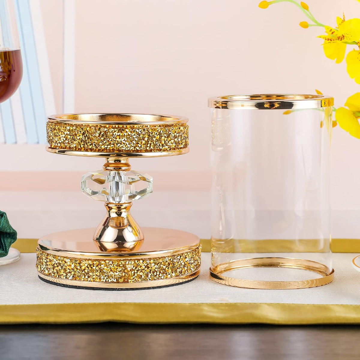 Crystal Pillar Candle Holder X364