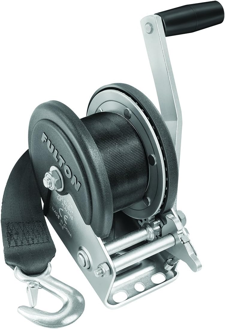 Single Speed Winch with 20' Strap and Cover, 1500 lbs. Capacity, Pack of 2 S521549