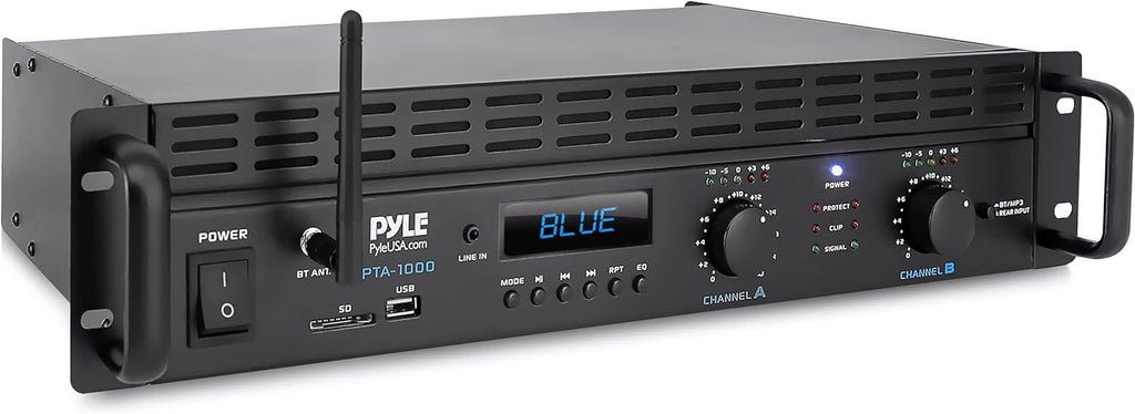2-Channel Bluetooth Power Amplifier, 2000W Bridgeable Rack Mount Pro Audio Receiver K97889