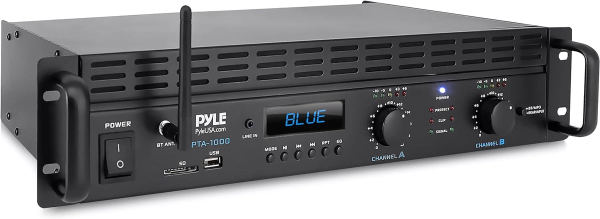2-Channel Bluetooth Power Amplifier, 2000W Bridgeable Rack Mount Pro Audio Receiver K97889