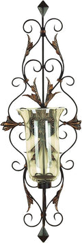Metal & Glass Candle Sconce W765