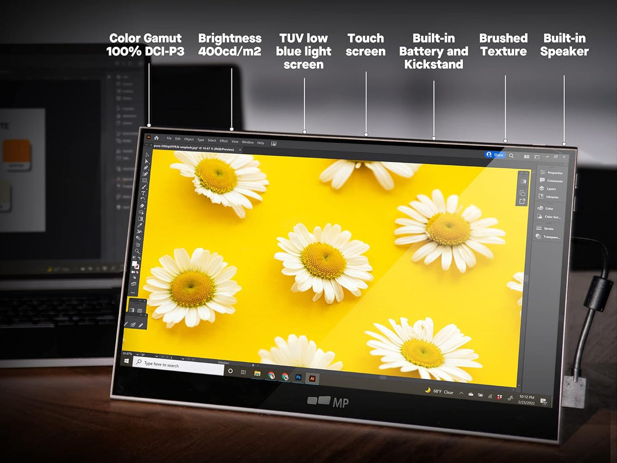 15.6" OLED Touchscreen Monitor FHD 1080P with Dual Speaker and Battery O8634