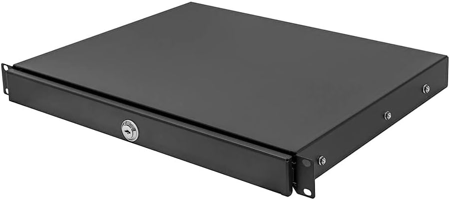 3U Rack Mount Drawer 14" Deep Steel Storage Drawer Black Pack of 2 W20258
