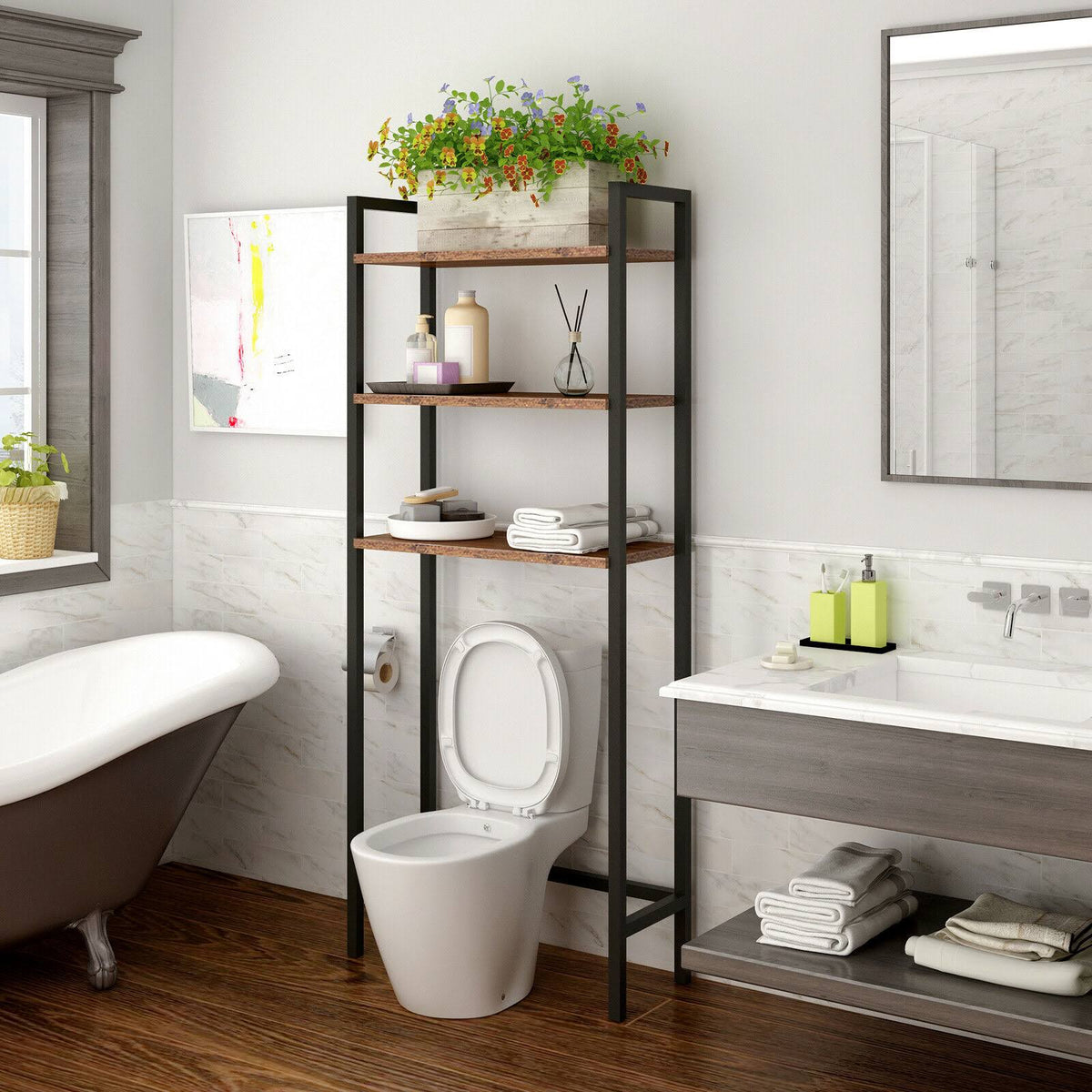 3-Tier Over The Toilet Cabinet Storage Rack M130