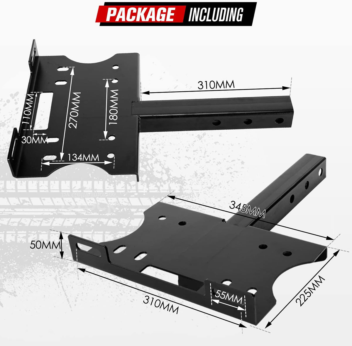 Winch Cradle Winch Mounting Plate Universal 2" Trailer Hitch Winch Mount Bracket Pack of 2 K593