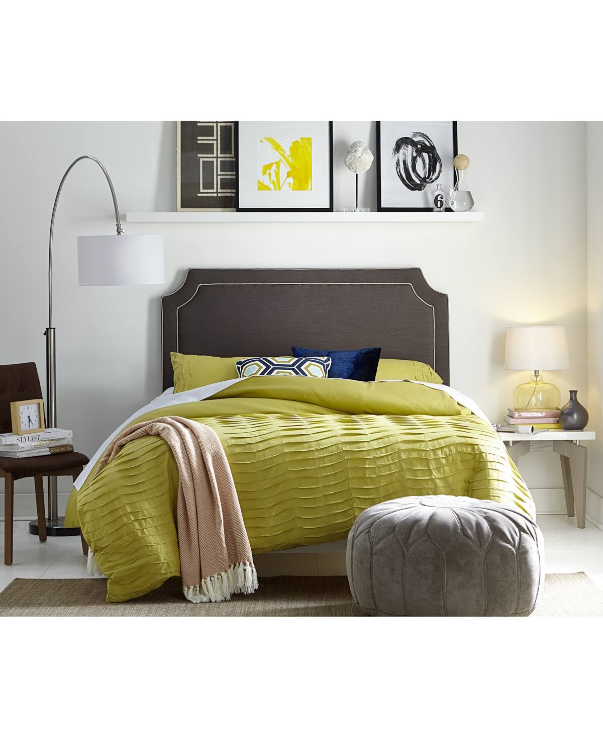 Charcoal Light Grey Full Headboard X889682