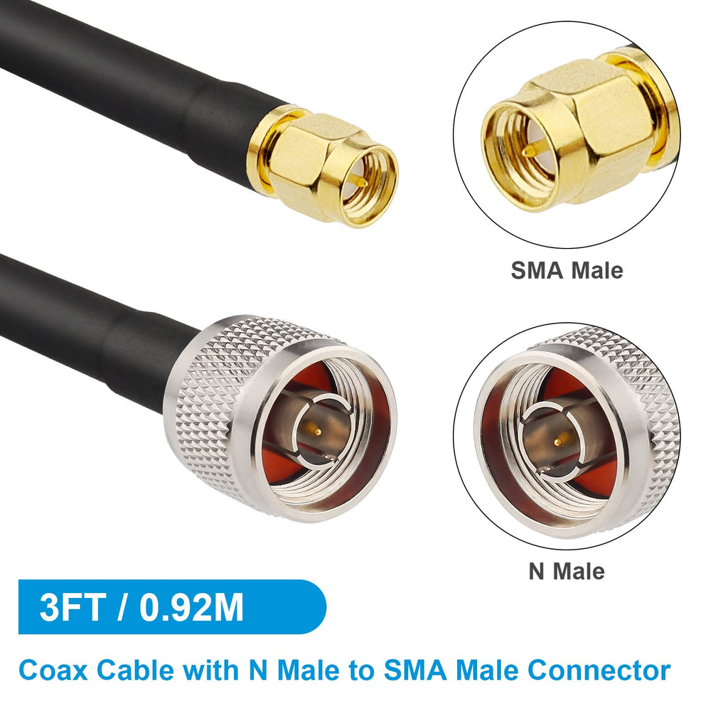 SMA to N Cable 50ft Low Loss 50 Ohm J877217