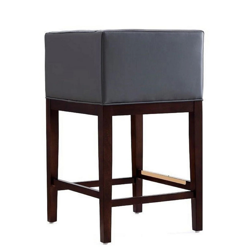 Grey and Dark Walnut Beech Wood Counter Height Bar Stool L2989