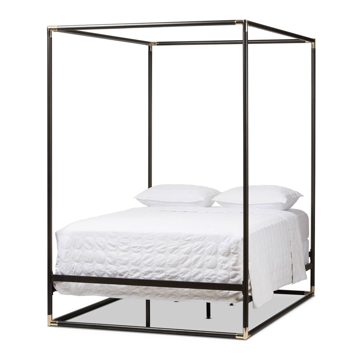Black Queen Metal Canopy Bed E366964