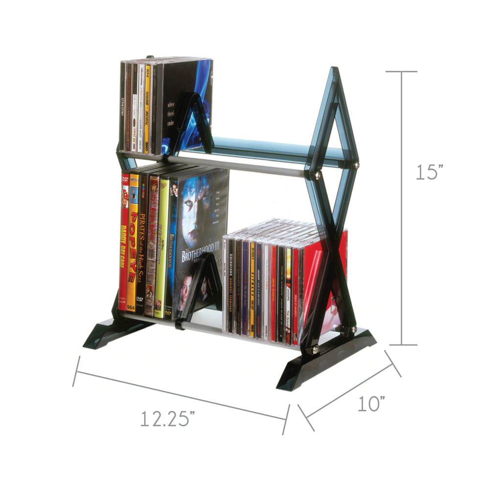 2-tier Media Rack with Movable Dividers X744