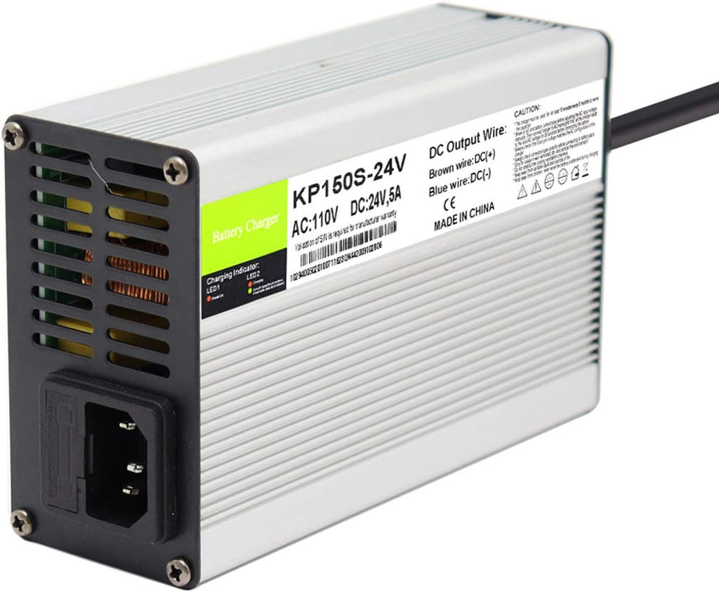 24V 5A Battery Charger with 3-Pin XLR Connector, Pack of 2 L195419