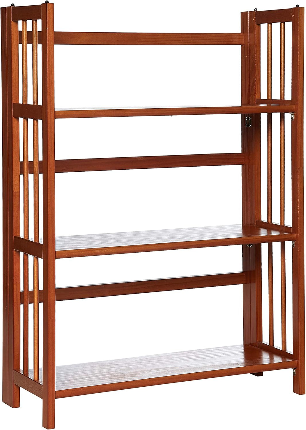 Mahogany 3-Shelf Folding Stackable Bookcase R133890