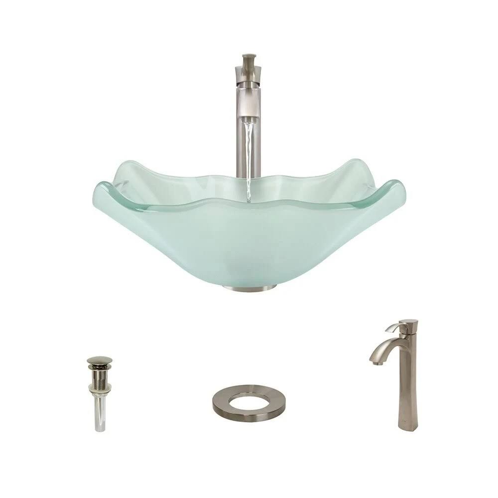 Brushed Nickel Vessel Faucet Ensemble M18922