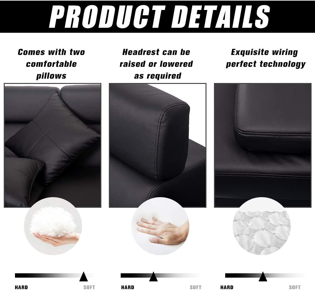 2 Piece Faux Leather Sectional Sofa N1136