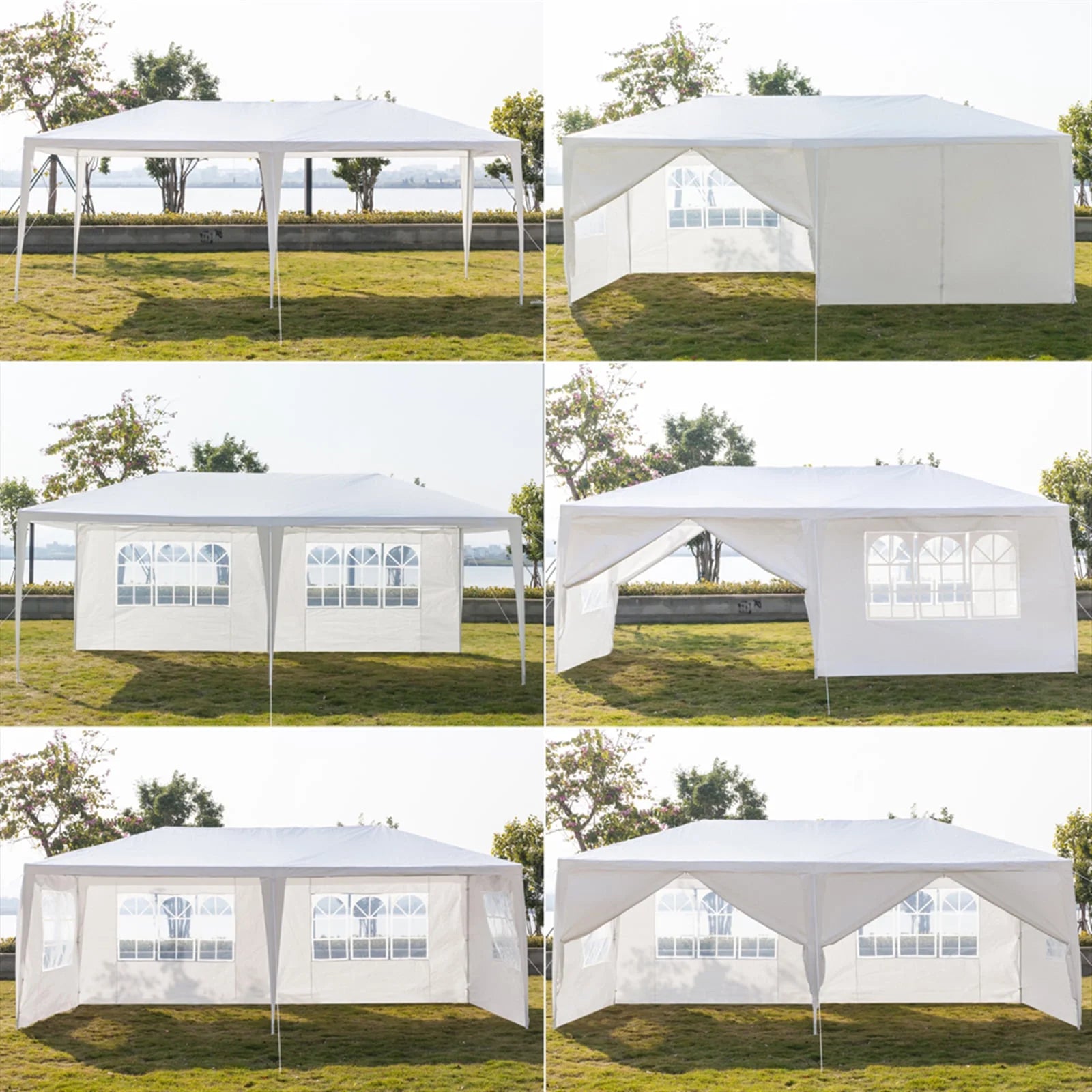 10'x20' Waterproof Outdoor Party Tent with 4 Removable Sidewall and 2 Door G93900