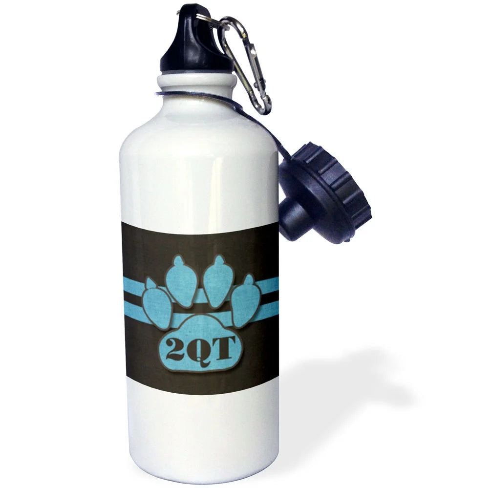 Blue Dog Paw Print Straw Water Bottle, 21-ounce Z991