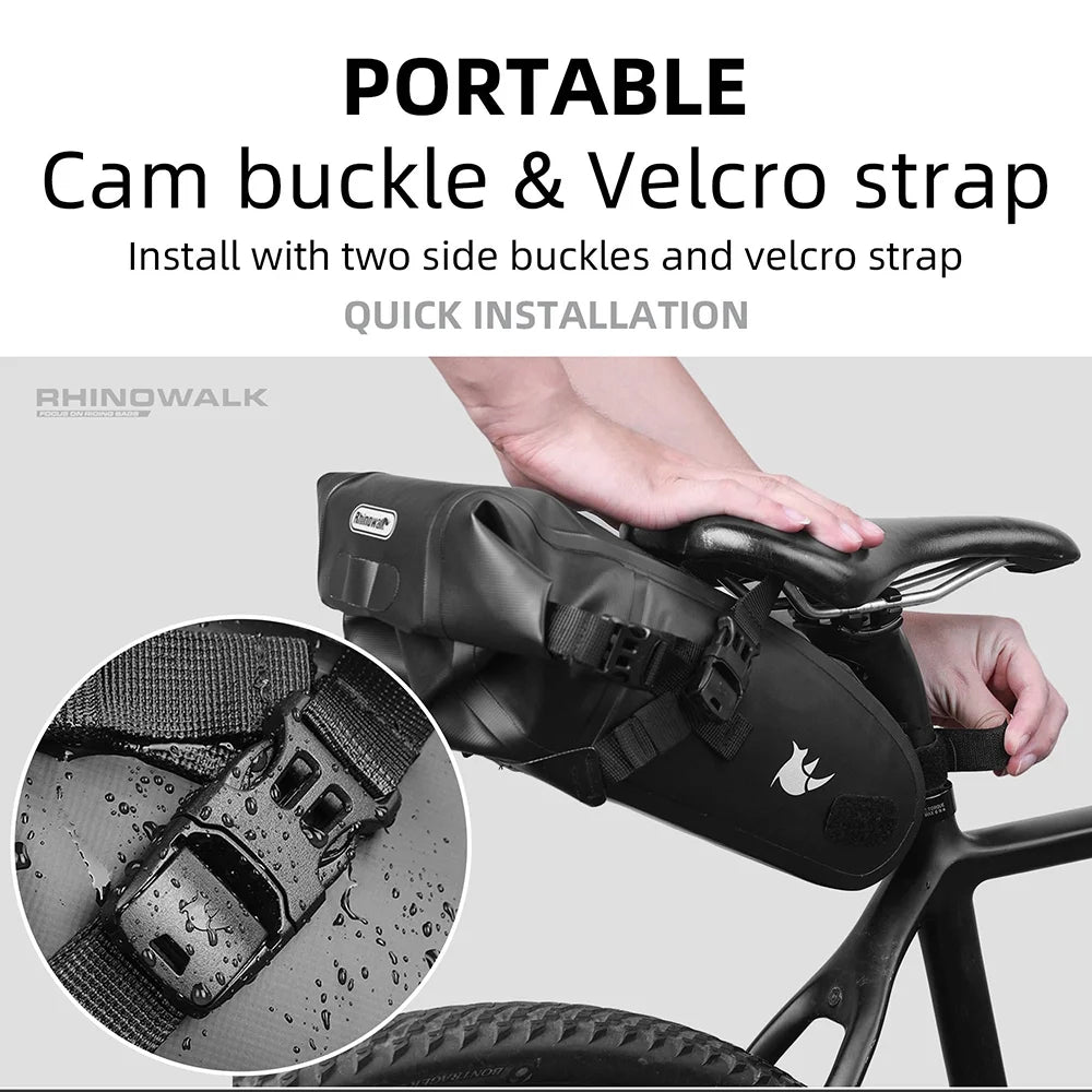 Waterproof Bike Saddle Bag, 4L Cycling Tail Bag Z163139