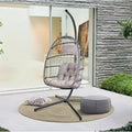 Dark Gray/Tan Porch Swing with Stand P648846