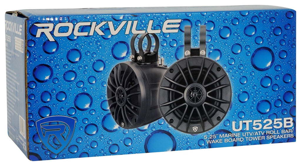 Rockville UT525B UTV/ATV 5.25" Rollbar Wakeboard Marine Speakers/Swivel/IPX6 A41395