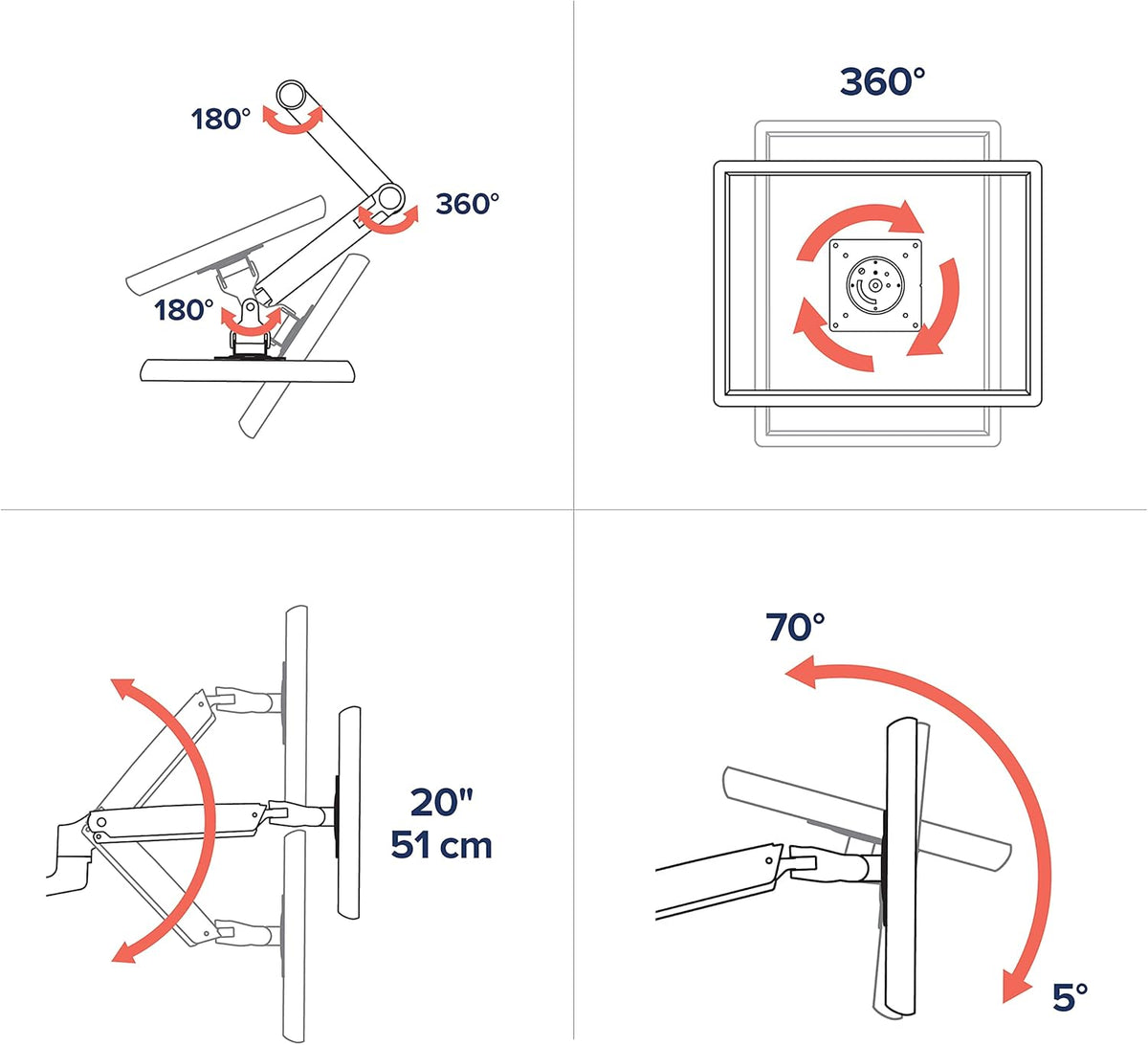 Polished Aluminum Single Monitor Arm F498031