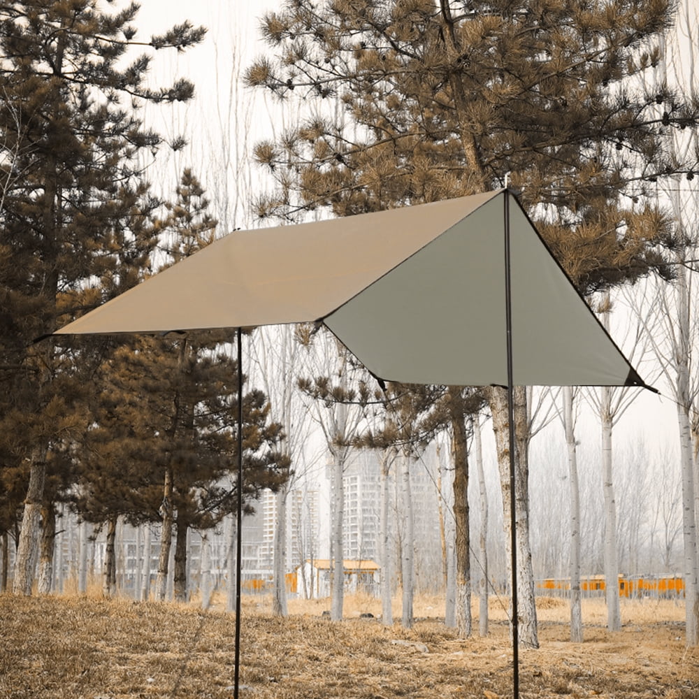 Waterproof Camping Tarp with Poles T1673