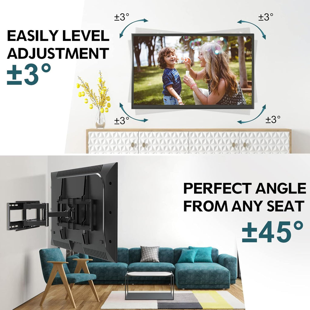 Full Motion TV Wall Mount for 42-70 inch TVs, Max VESA 600x400mm, Holds 100lbs U322989