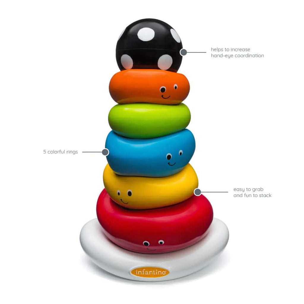 Multicolor 7-Piece Ring Stacking Toy with Rocking Base P5557