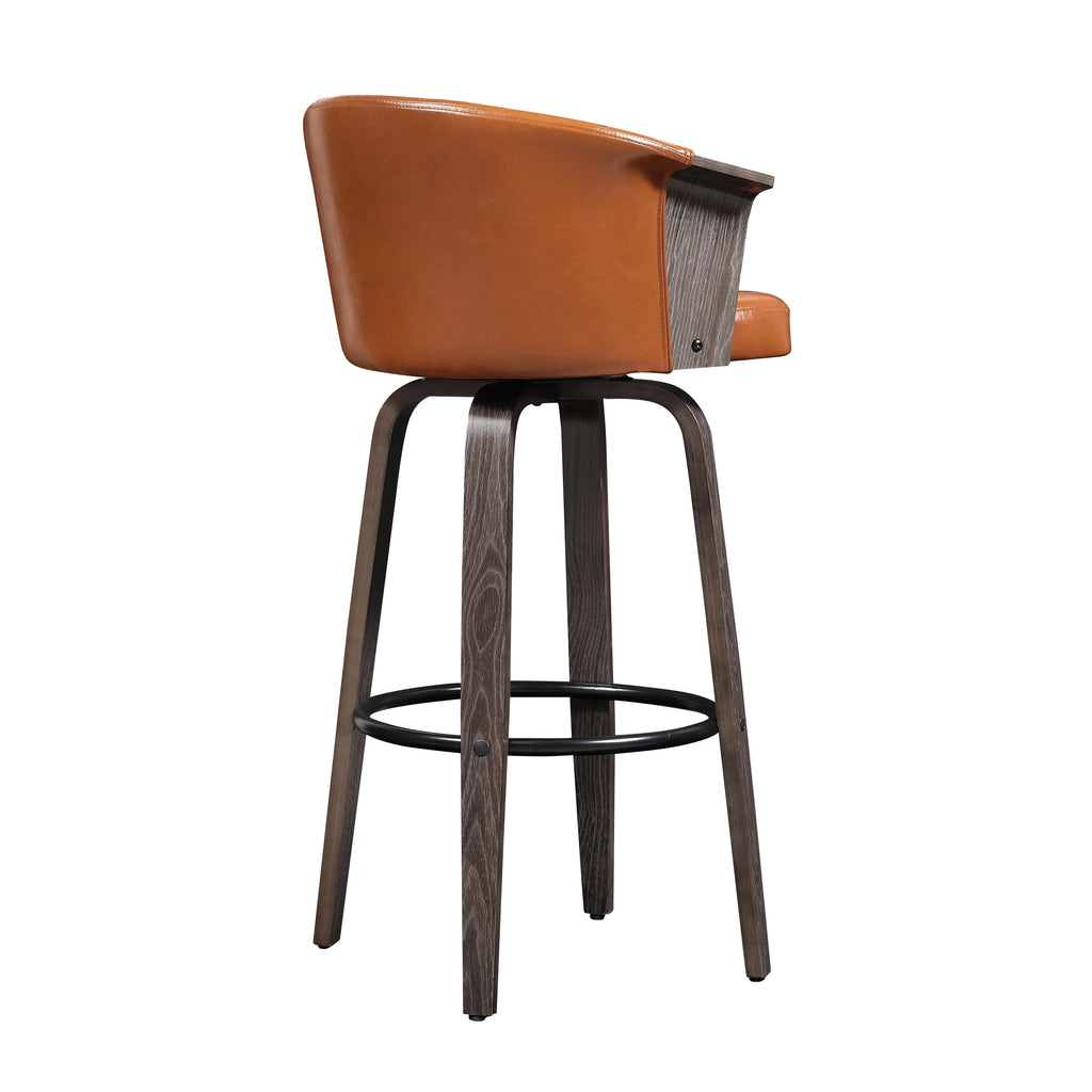 Set of 2 Faux Leather Swivel Bar Stools M906620