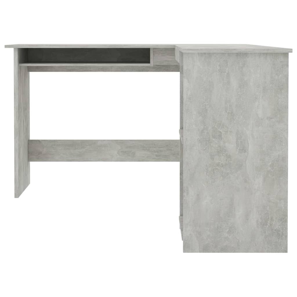 Concrete Gray L-Shaped Corner Desk Chipboard I7230