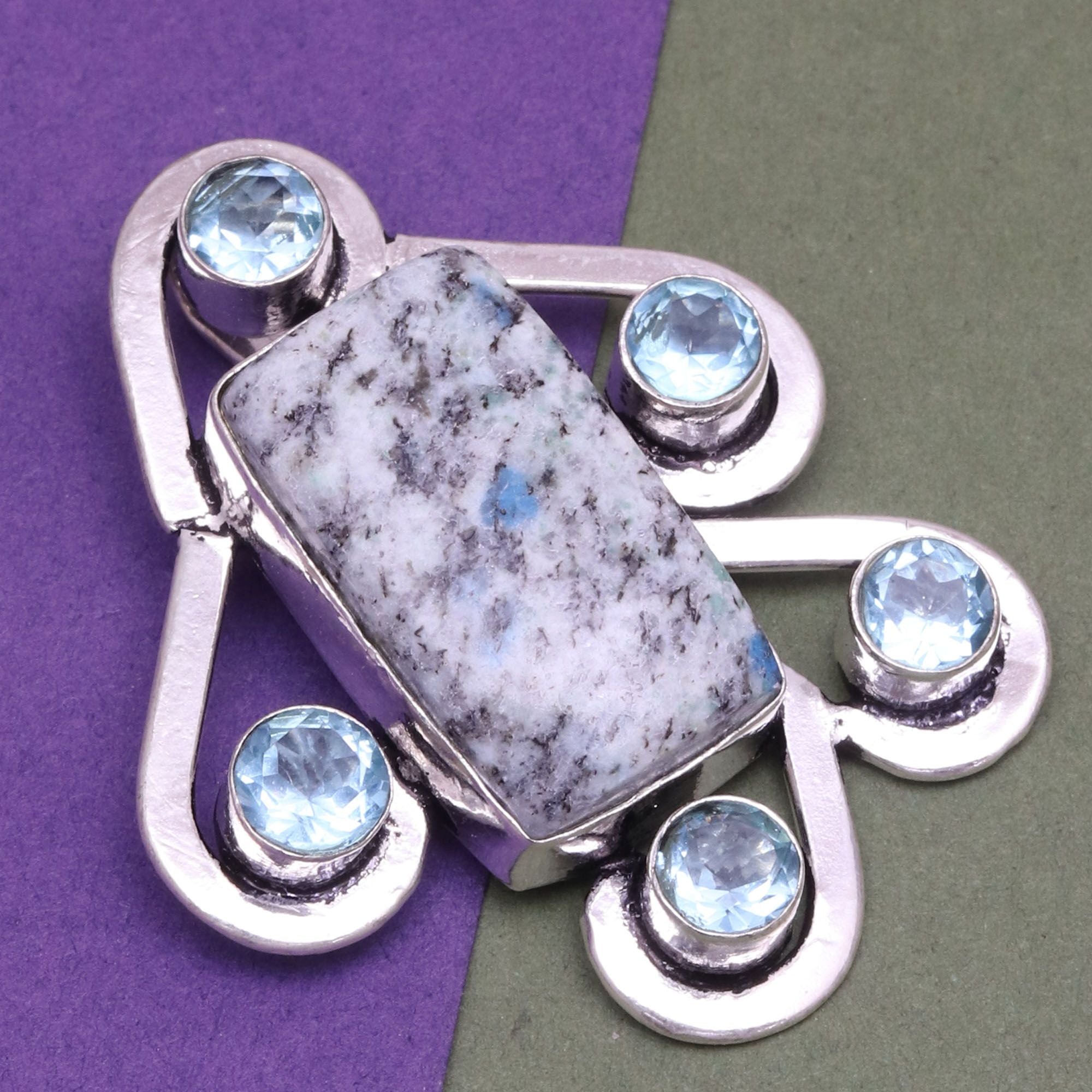 Handmade 925 Silver Jasper Gemstone Necklace L281