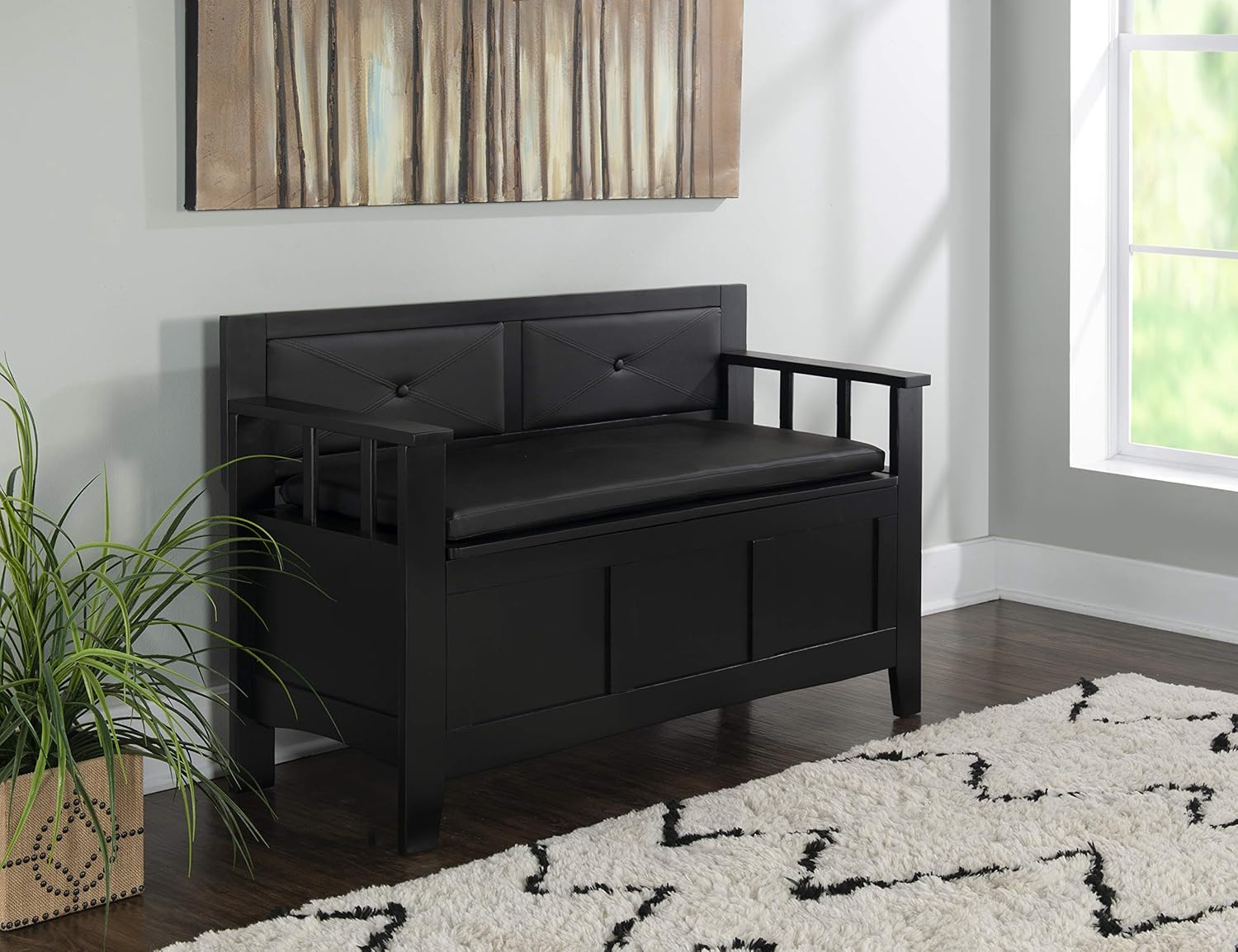Black Padded Bench X138125