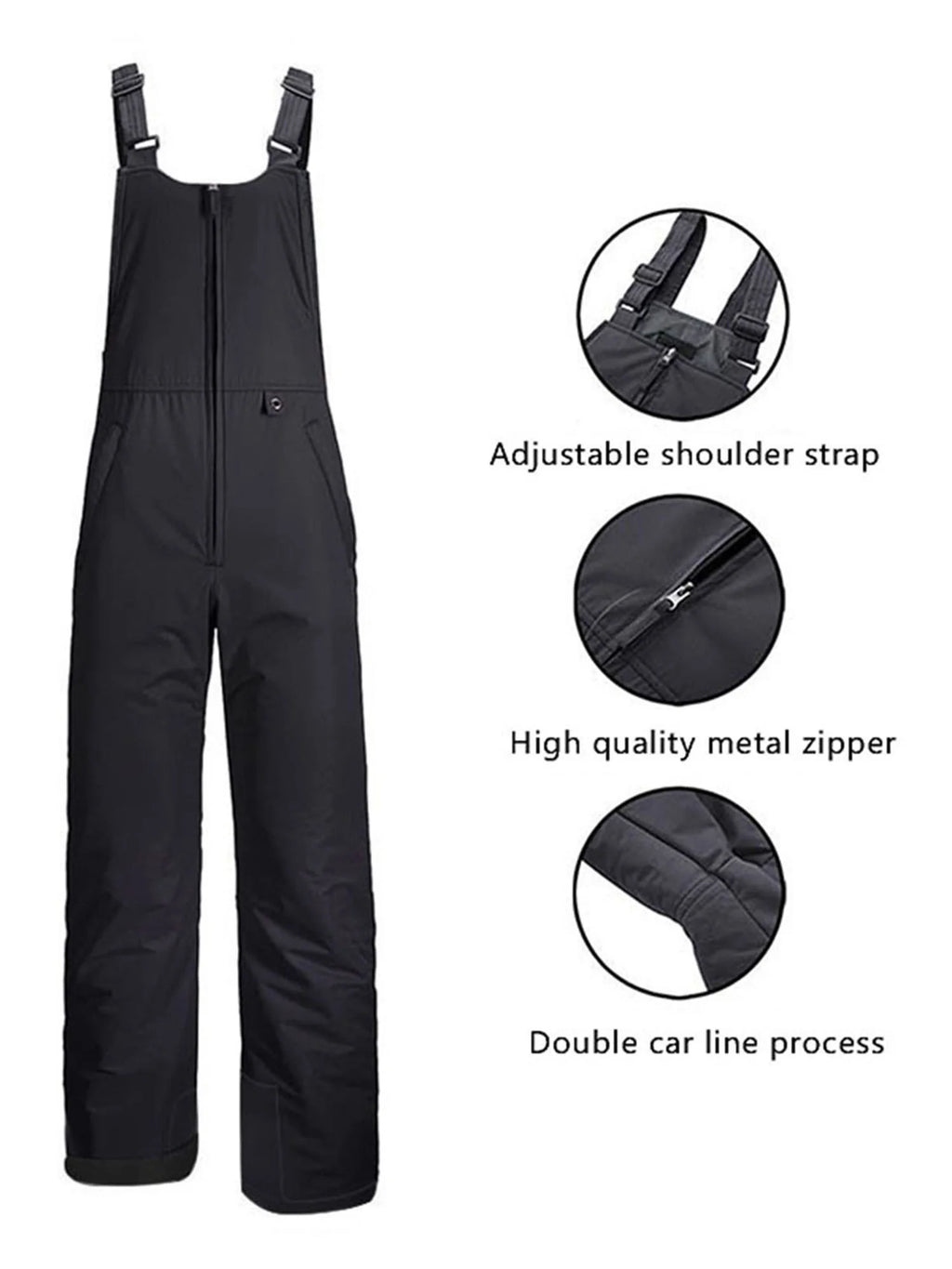 Waterproof Insulated Ski Bibs Overalls with Pockets Q379