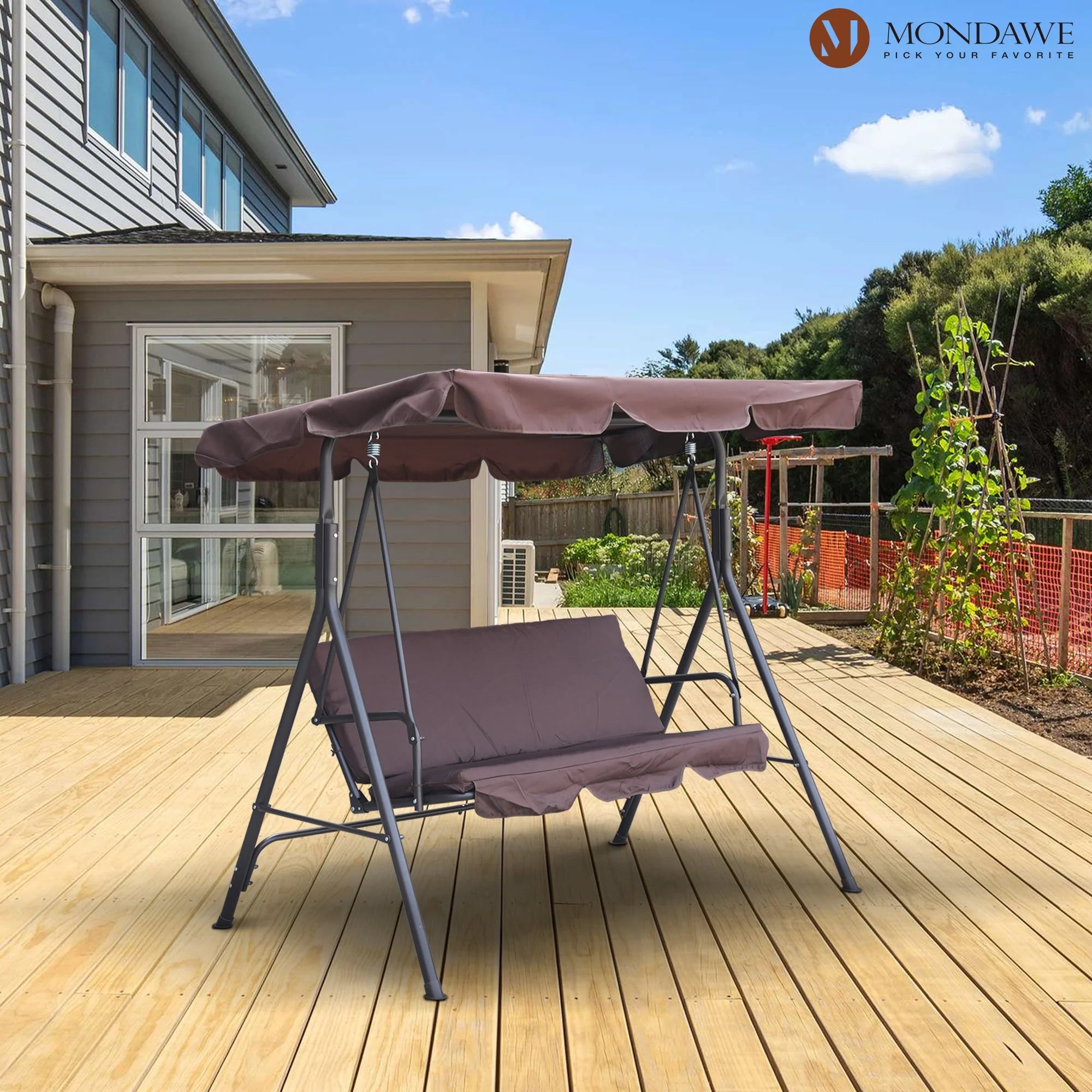 Freestanding Patio Swing Chair with Canopy V7357
