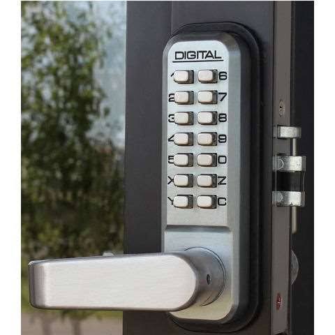 Mechanical Keyless Narrow Stile Lever Handle Lock with Passage Function and Double Sided Combination V9681
